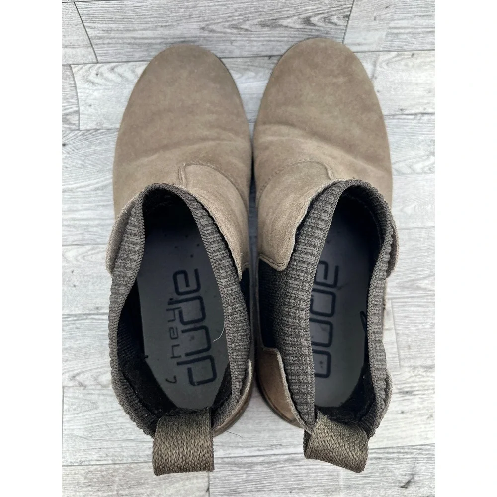 Hey Dude Scott Suede Fossil Men Chelsea‎ Boots Size 10 Slip On Brown 112384962